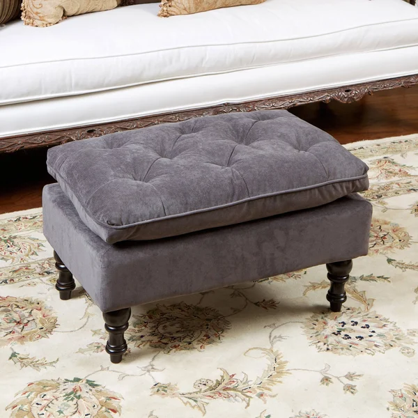 Cordoba Grey Tufted Ottoman