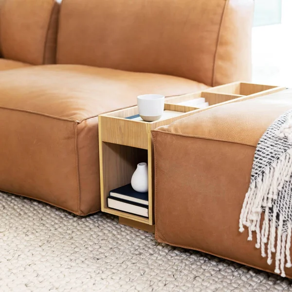 Light Oak Sofa Storage Console, Article Solae Modern Furniture