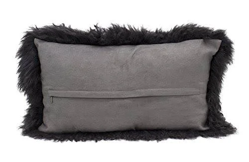 Fennco Styles Geniune Mongolian Lamb Fur Throw Pillow (Eggplant - 20x22x20x22 Pillow)