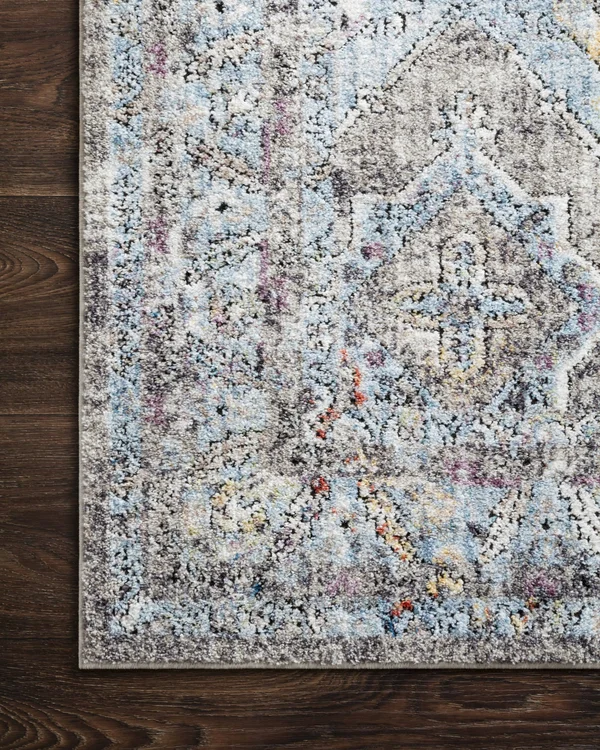 Loloi Dante DN-03 6&7x22 x 9&2x22 Granite, LT. Blue Area Rug