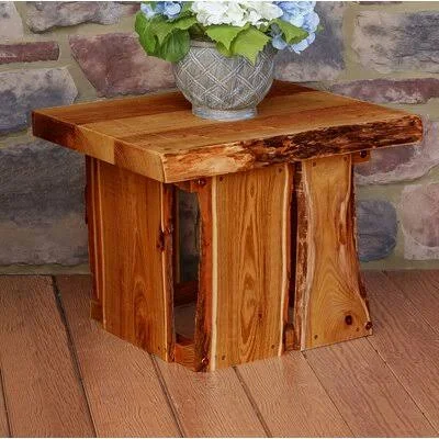 Raphael Wooden Side Table Loon Peak Color: Cedar Stain