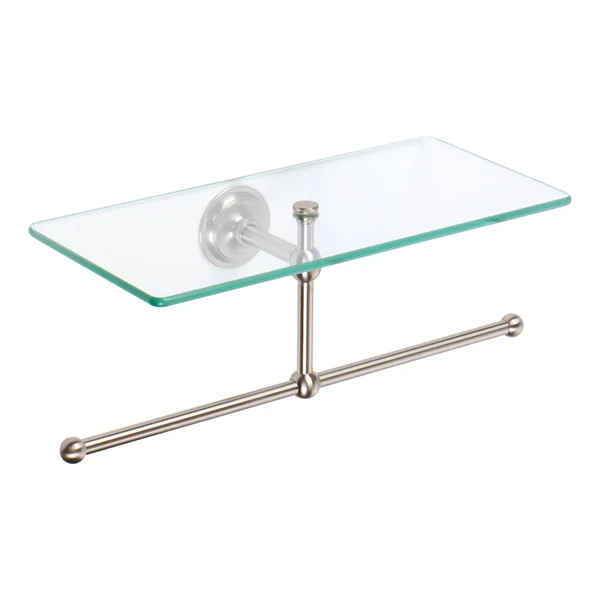 Ginger 2636T-SN London Terrace Satin Nickel 12x22 Shelf with Towel Bar