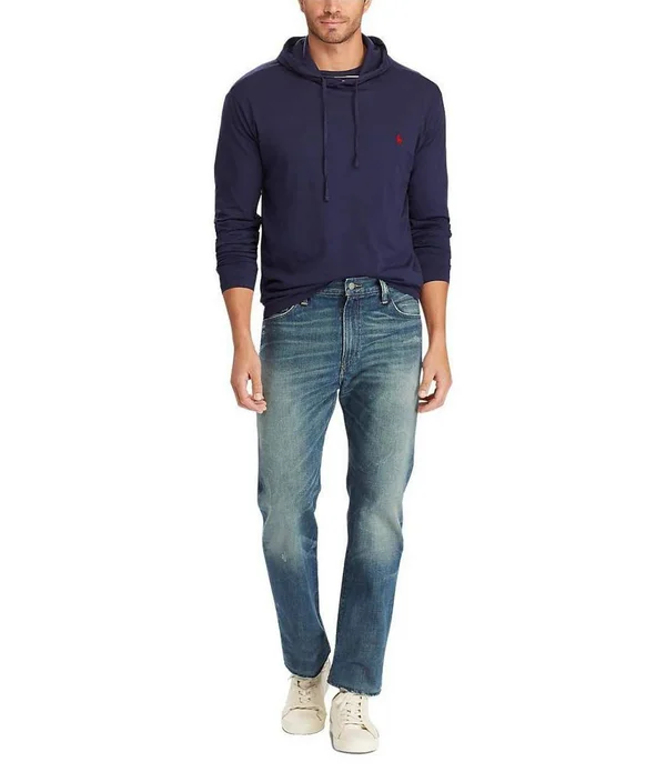 Polo Ralph Lauren Men's Big & Tall Hooded Long Sleeve T-Shirt - Gray