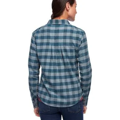 Black Diamond Women's Spotter LS Flannel Shirt - Xs - Tundra - Carbon Plaid