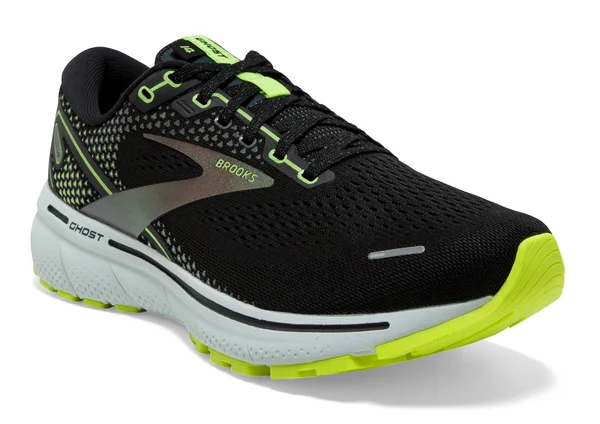Brooks Ghost 14 Black/Volt Men's Running Shoes, Size: 11.5