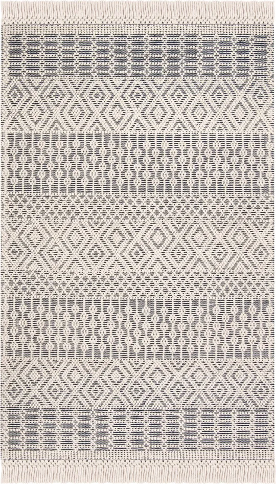 Safavieh Natura Rug Collection NAT852N - Ivory - Navy - 3& x 5&