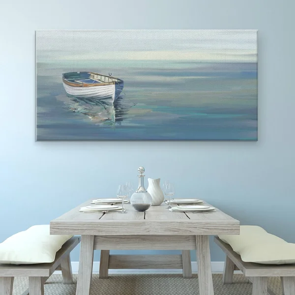 Masterpiece Art Gallery in The Moment Blue Lakeside by Studio Arts Canvas Art Print 27 inch x 54 inch