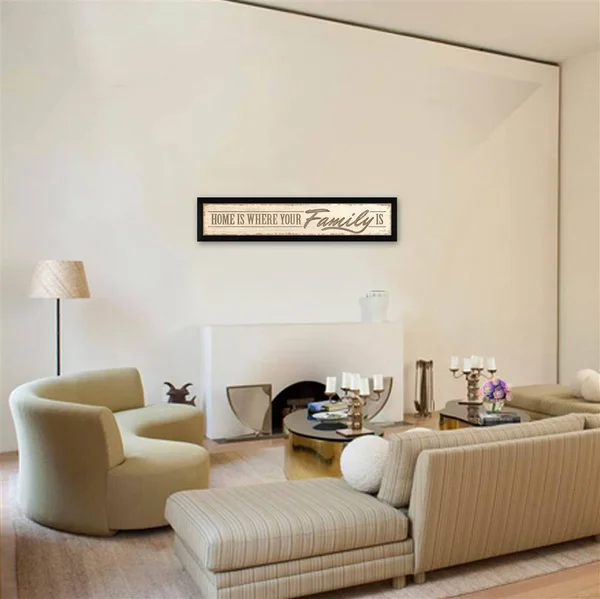 Trendy Decor 4U 8 in. Home Is Black Print Wall Art