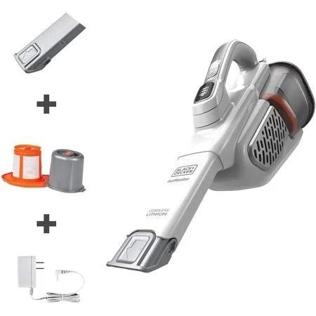 Black+decker Dustbuster Handheld Vacuum, Cordless, AdvancedClean+, White (hhvk320j10)