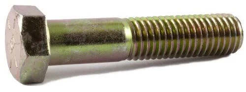 9/16-12 x 6 Grade 8 Hex Cap Screw Yellow Zinc Plated Domestic USA (75)