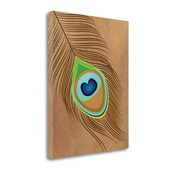 Tangletown Fine Art Peacock Feather III by Tamara Robinson, Giclee Print on Wrap Canvas, 18x23x22