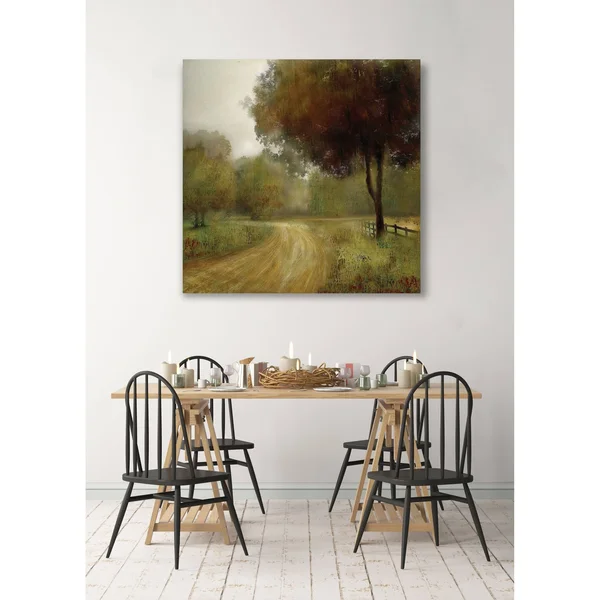 Wexford Home Country Road -Gallery Wrapped Canvas - Yellow, Blue, Green, Red, Black, White, Size: 40 x 40