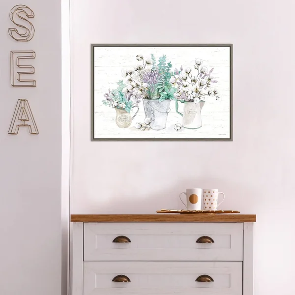 Amanti Art Farmhouse Cotton I Framed Canvas Print, Grey, 23x16