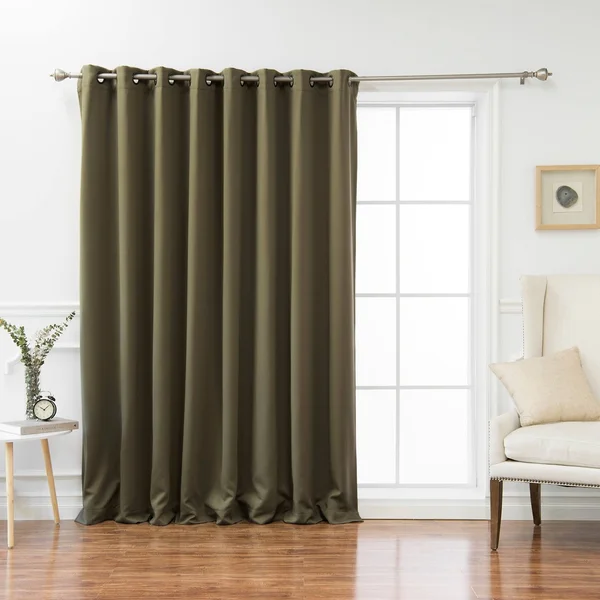 Aurora Home Wide Fire-Retardant Grommet 84-inch Blackout Curtain Panel - 100x22W x 84x22L - Biscuit