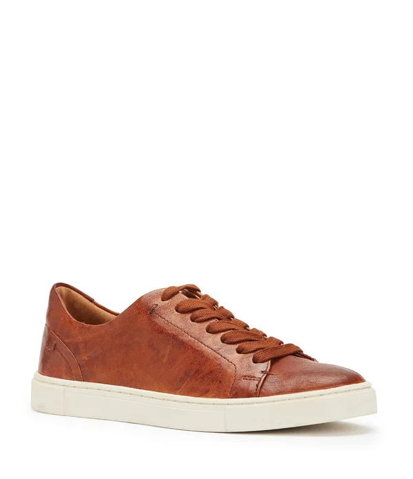 Frye Ivy Low Lace Sneakers Cognac 10