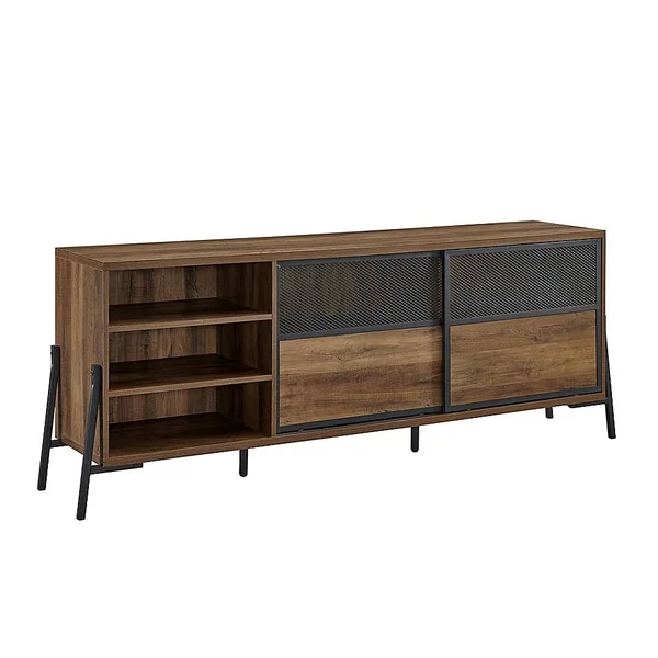 Forest Gate 70x22 Rustic Sliding Door TV Stand in Barnwood