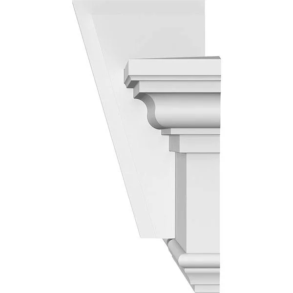 Ekena Millwork CRH07X147KA 147x22 Bottom Width x 150 7/8x22 Top Width x 7 1/4x22H x 1x22P Traditional Crosshead w/ Deco Keystone