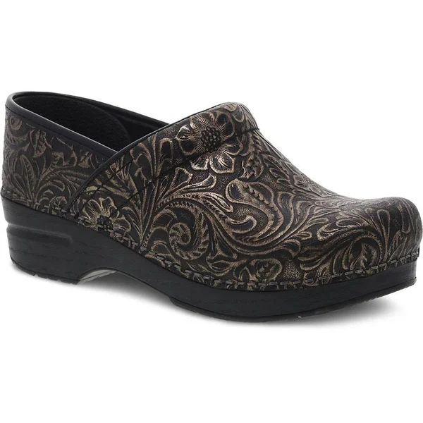 Dansko Women's Professional Black Antique Tooled Clog 40