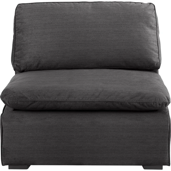 Click Decor Modular Fabric Armless Sofa Chair in Charcoal