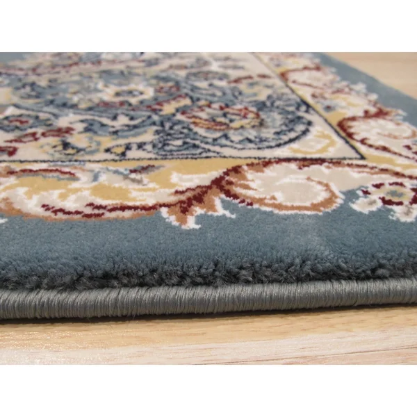 Aqua Traditional Tabriz Medallion Rug - 4'11 x 7' 7 - Blue, EORC