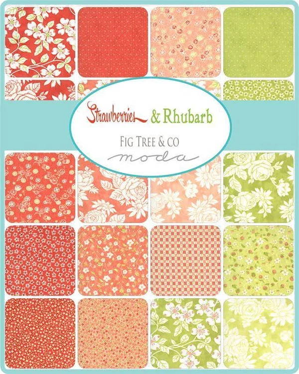 Moda Fabrics Strawberries & Rhubarb Fat Quarter Bundle, 18 x 22 inches