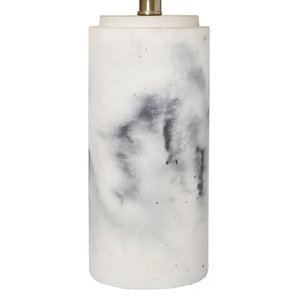Lalia Home Marbleized Table Lamp with White Fabric Shade, White