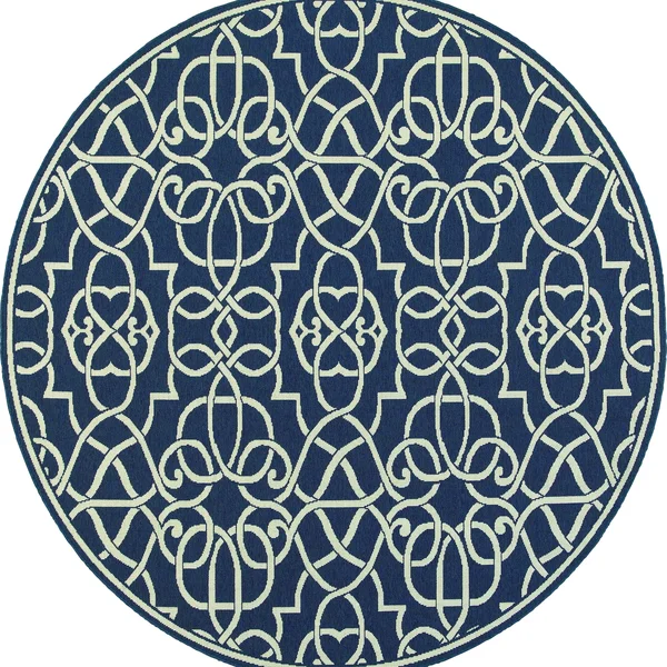 Oriental Weavers Meridian 2205B 5&3x22 x 7&6x22 Navy Area Rug