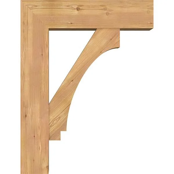 Ekena Millwork 1462780 7 1/2x22W x 26x22D x 34x22H Imperial Block Smooth Bracket w/ Offset Brace, Western Red Cedar