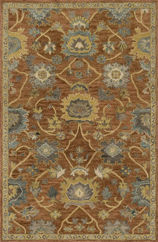Loloi Underwood UN-01 2&6x22 x 7&6x22 Rust, Gold Rug