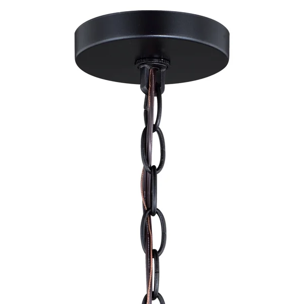 Vaxcel Dearborn 3 Light Pendant, Black Iron/Burnished Oak P0265