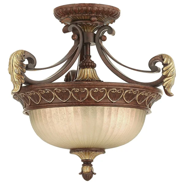 Livex Lighting Villa Verona 2 Light Convertible Chain Hang/Ceiling Mount, Bronze 8577-63