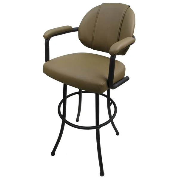 Tobias Designs 30x22 Vinyl Swivel Tilt Bar Stool in Sandstone and Black