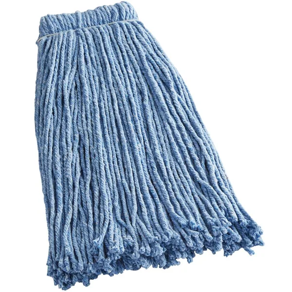 Rubbermaid Premium Bolt-On Cut-End Blended Mop, 20 oz, Blue, 12/Carton