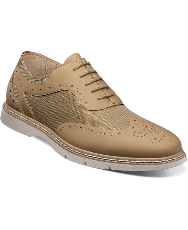 Stacy Adams Men's Summit Wingtip Oxford Shoe Khaki 8.5