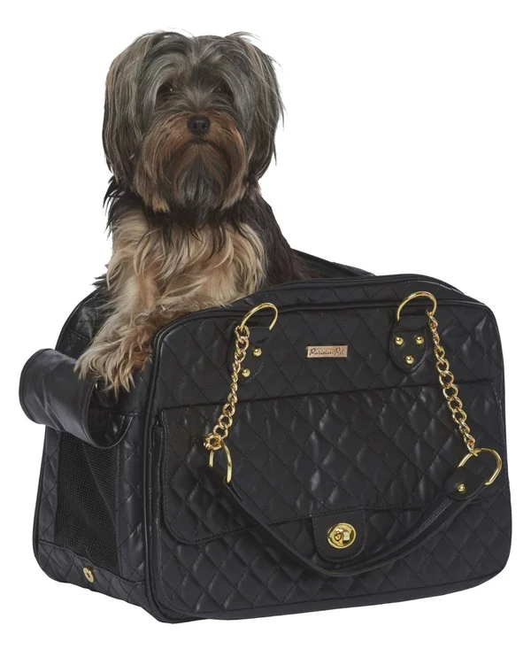 Parisian Pet London Quilted Dog Carrier - Black