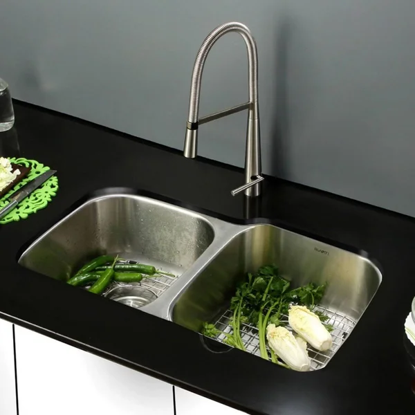Ruvati RVM4315 parmi Stainless Steel Undermount 16 Gauge 32x22 Kitchen Sink Double Bowl
