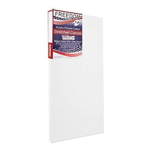 U.S. Art Supply 24 inch x 48 inch Stretched Canvas 12-Ounce Primed 6-Pack - Professional White Blank 3/4 inch Profile Heavy-Weig