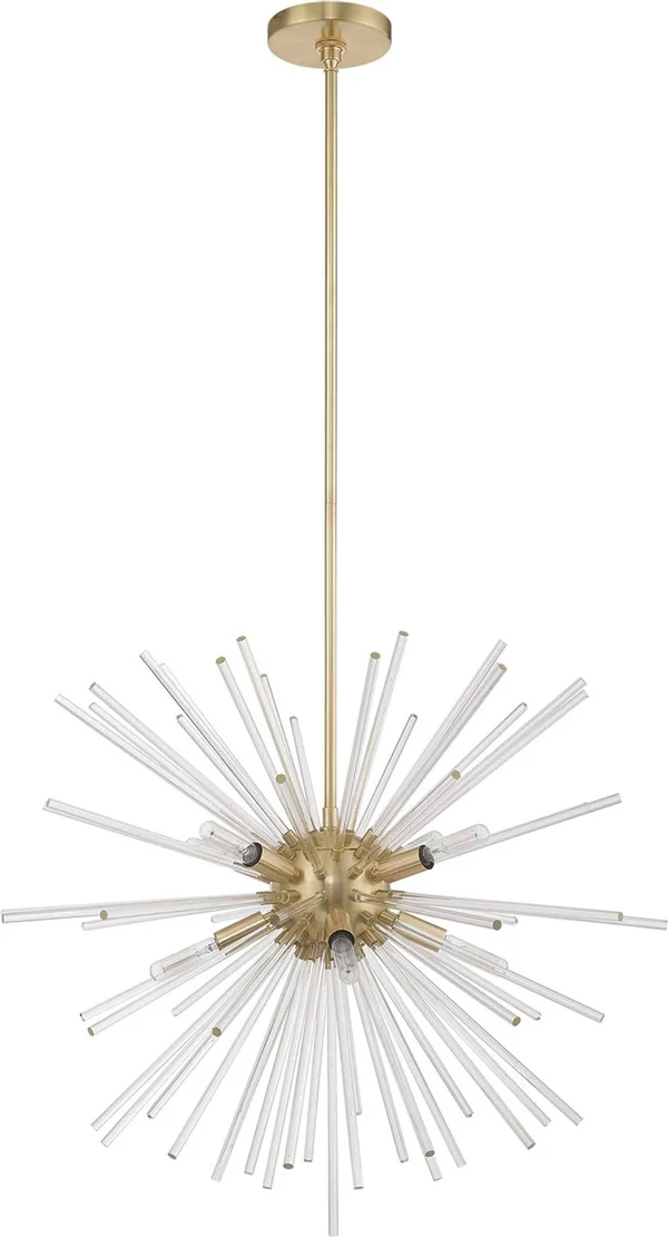 Livex Lighting 41256-12 Utopia 8-Light Pendant Chandelier - Satin Brass