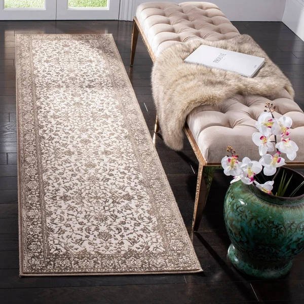 Safavieh Noble 2&7x22 x 4& Rug in Dark Blue and Ivory