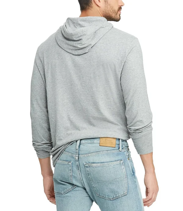 Polo Ralph Lauren Men's Big & Tall Hooded Long Sleeve T-Shirt - Gray
