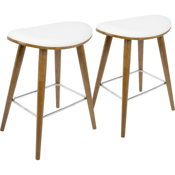 Lumisource Saddle Counter Stools - White - 2 count