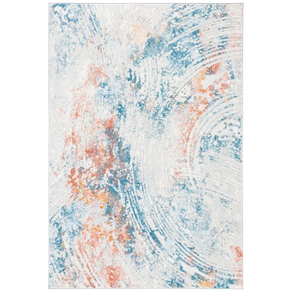 Safavieh Tulum Rug Collection TUL237A - Ivory, Dark Blue - 6' x 9'