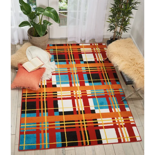 Nourison OKD01 Oakdale Red Area Rug, 4&x6&