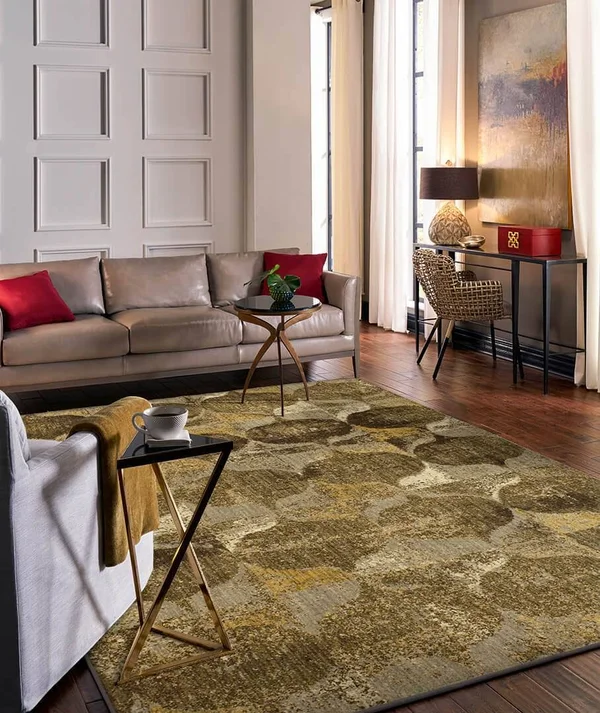 Karastan Expressions Iconograph Gold by 8' x 11' Area Rug Scott Living