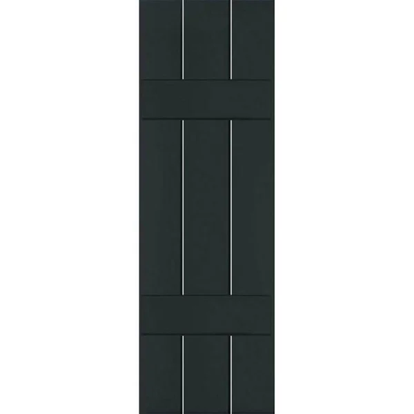 Ekena Millwork 2-Pack 12-in W x 60-in H Black Forest Green Board and Batten Wood Western Red Cedar Exterior Shutters, RWB12X060