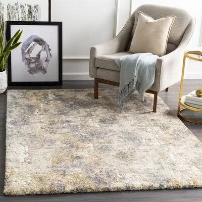Blaney Abstract Gray/Saffron Area Rug Williston Forge Rug Size: Rectangle 5&3x22 x 7&3x22