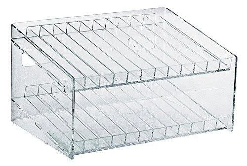 Azar Displays 222882 12x22 W x 6.5x22 H x 8.5x22 D 2-Tier Cosmetic Display for Counter, Pegboard and Slatwall