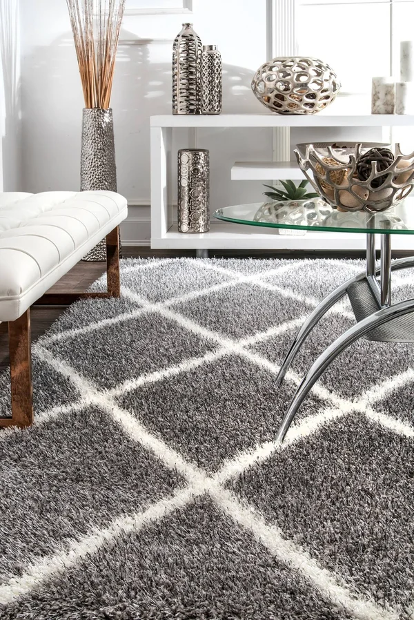 nuLOOM Diamond Shag Area Rug Ash
