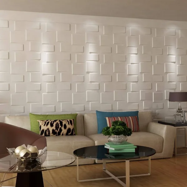 3D Fiber Wall Decor panelling, 20x22x20x22/pc (Lily - 12pc)