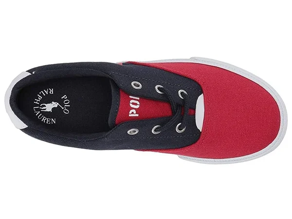 Boys& Polo Ralph Lauren Vaughn II Sneaker - Little Kid - Child, Size: 11.5, Navy/Red/White Canvas/Cotton
